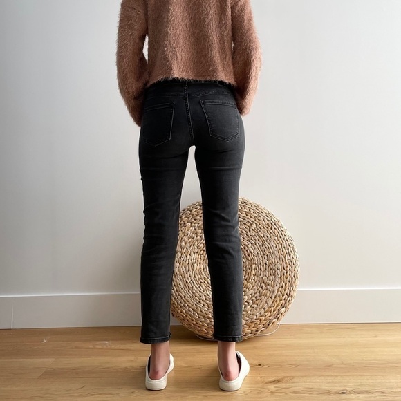 WASHED  BLACK ANLKE BERSHKA JEANS - 2 - Picture 6 of 17